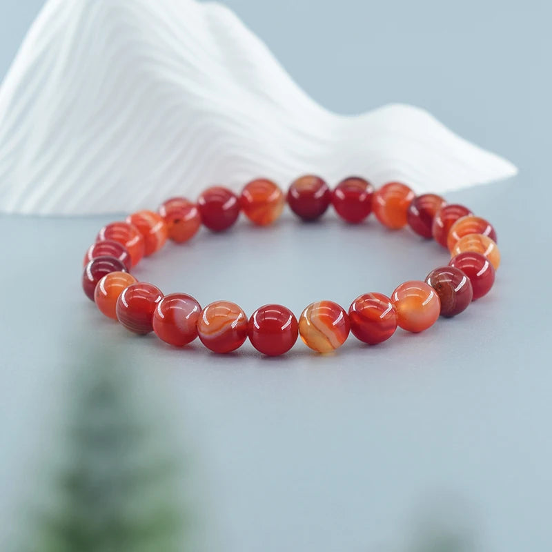 Red Stripe Agate Bracelet