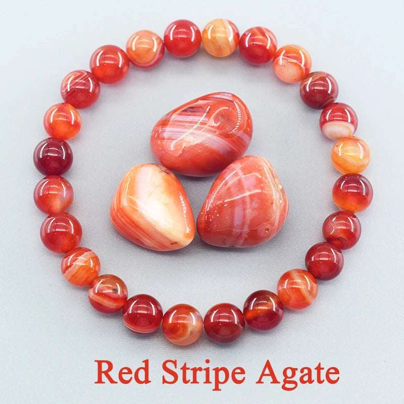 Red Stripe Agate Bracelet